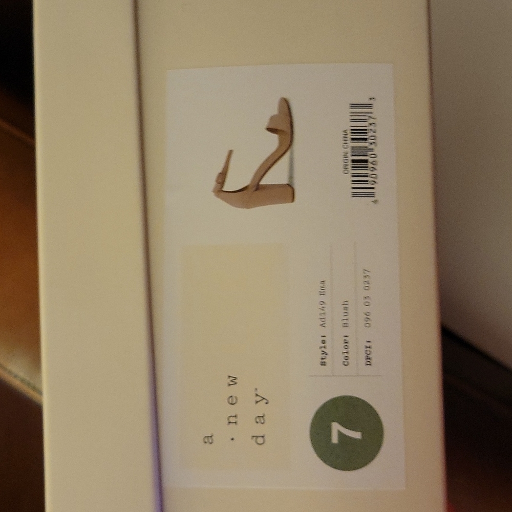 A New Day Ema Blush ankle strap chunky heel fabric sandals padded insole…7 NEW - Picture 11 of 11